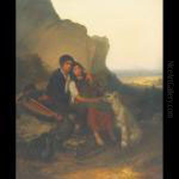 The Savoyards Oil Painting by Anton Dieffenbach