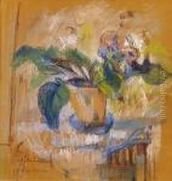 Still Life Of Flowers Oil Painting by Rudolf Diener-Denes