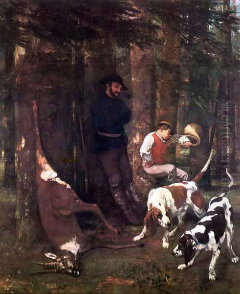 The booty (hunting with dogs) Oil Painting by Gustave Courbet