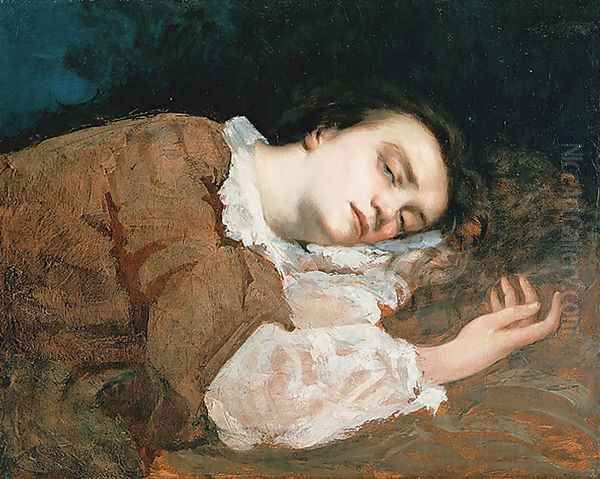 Study for Les Demoiselles des bords de la Seine (Été) (Girls on the banks of the Seine (Summer)) Oil Painting by Gustave Courbet