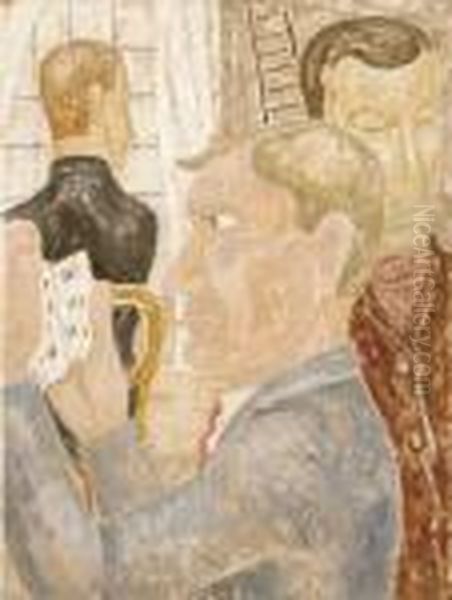 Man Reading Oil Painting by Jessica Stewart Dismorr