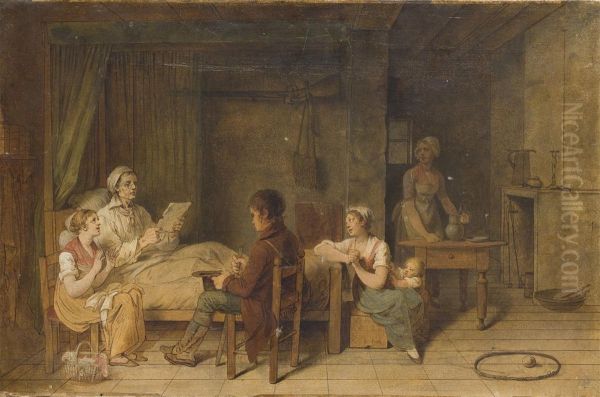 La Lecture Oil Painting by Michel-Martin Drolling