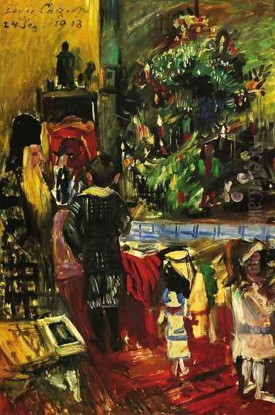 Distributing Christmas Presents Oil Painting by Lovis (Franz Heinrich Louis) Corinth