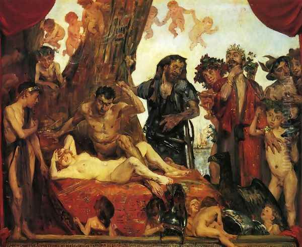 Homeric Laughter, First Version Oil Painting by Lovis (Franz Heinrich Louis) Corinth