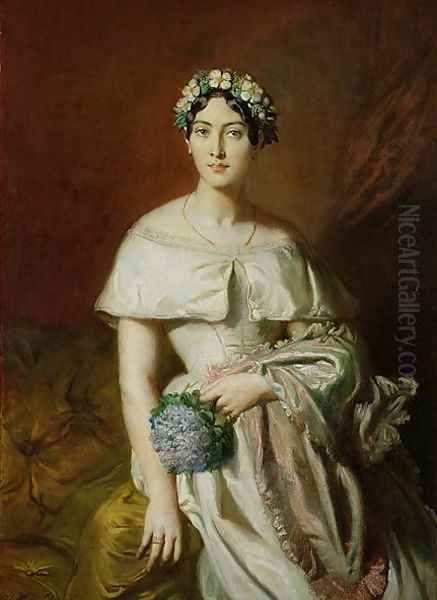 Mademoiselle Marie-Therese de Cabarrus, 1848 Oil Painting by Theodore Chasseriau
