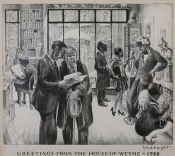 Greetings From The House Of Weyhe Oil Painting by Mabel Dwight