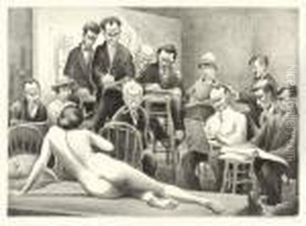 Life Class Oil Painting by Mabel Dwight