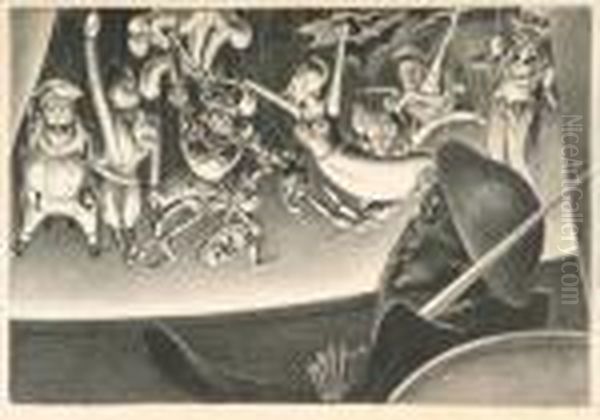 Danse Macabre (dance Of Death) Oil Painting by Mabel Dwight
