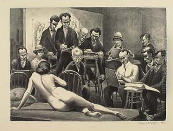 Life Class<</b> Oil Painting by Mabel Dwight