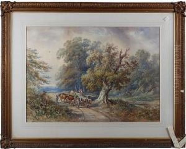 Logging Oil Painting by Henry Earp