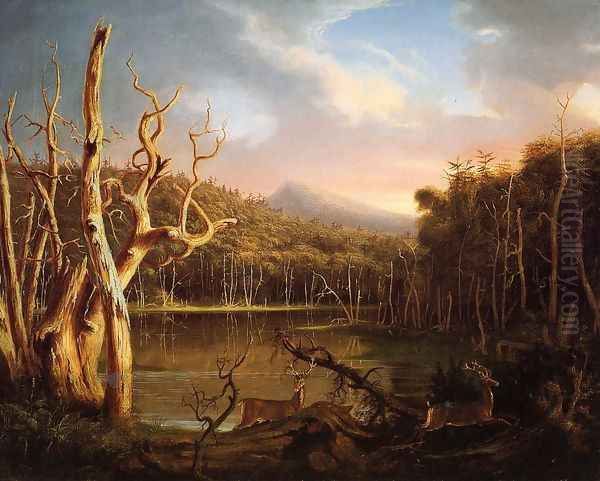 Lake with Dead Trees (Catskill) Oil Painting by Thomas Cole