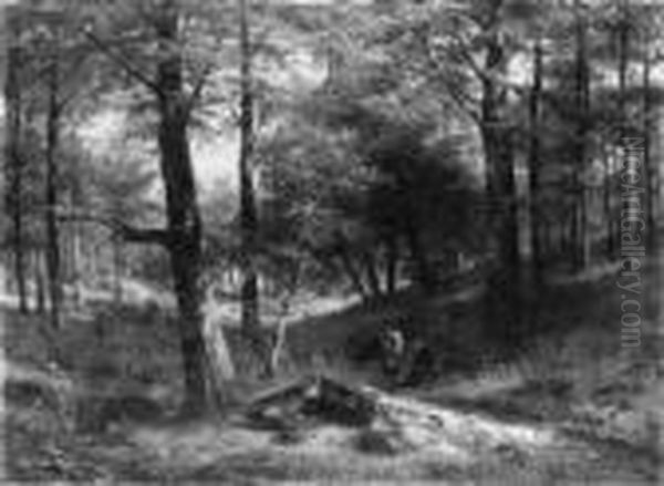 Signiert Und Datiert Unten Rechts: F. Ebel 1873. Oil Painting by Fritz Ebel