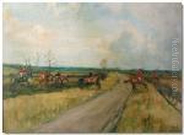 Thecorn-ellas Gorse Oil Painting by Lionel Louis Edwards