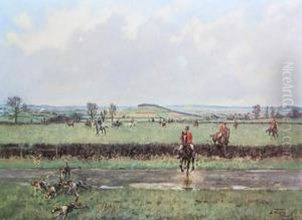 Lax Hill, Near Oakham Oil Painting by Lionel Louis Edwards