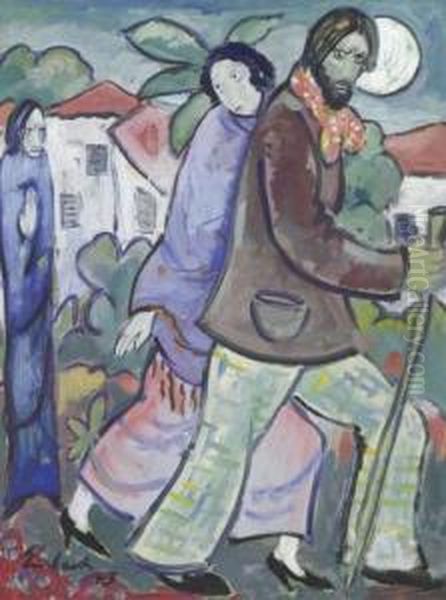 Flucht. Oil Painting by Georges Einbeck