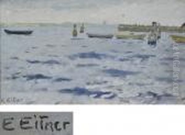 Kustenlandschaft Oil Painting by Ernst Wilhelm H. Eitner