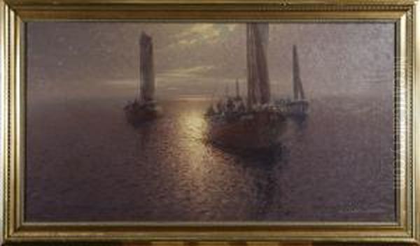Marinmotiv Oil Painting by Emil Ekman
