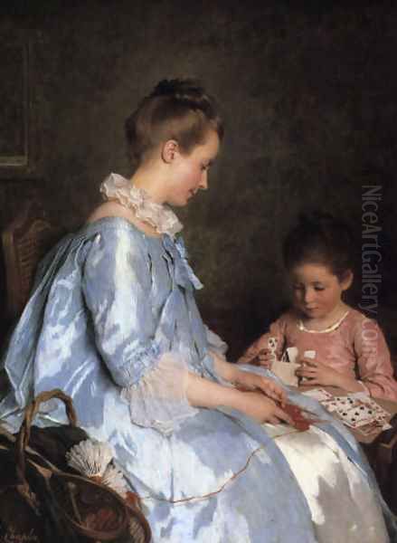 Castle of cards Oil Painting by Charles Chaplin