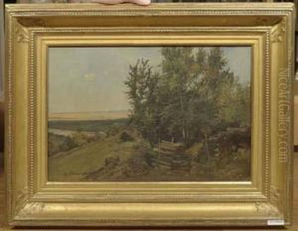Waldlandschaft Mit Holzstapel. Oil Painting by Ignaz Ellminger