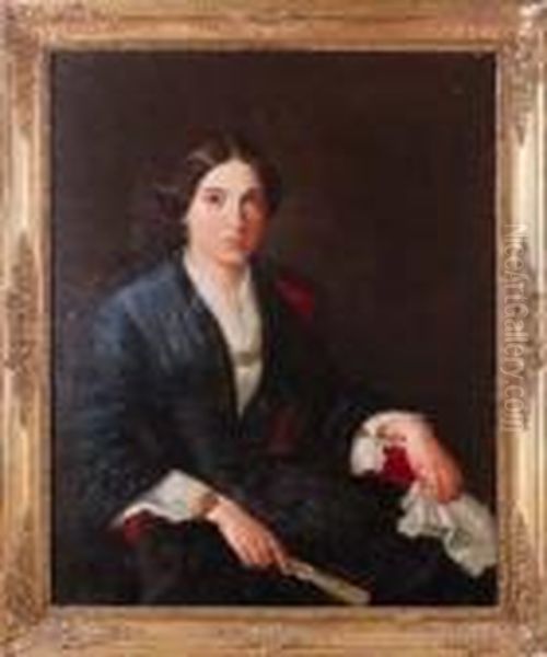 Retrato De Dama Oil Painting by Antonio Maria Esquivel Suarez de Urbina