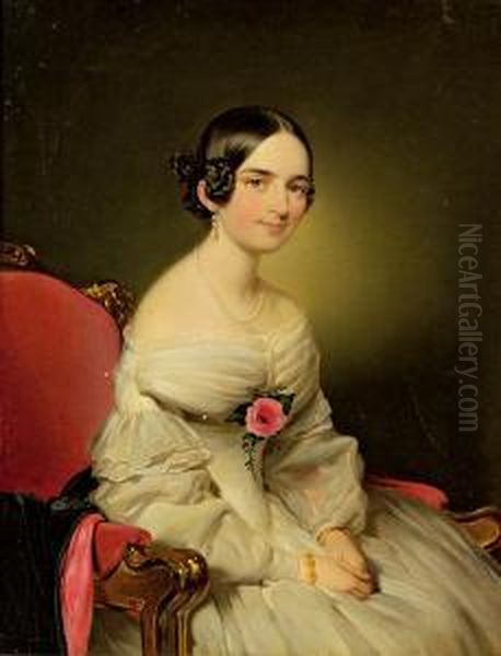 Portrat Luise Grafin Wallis Oil Painting by Franz Eybl
