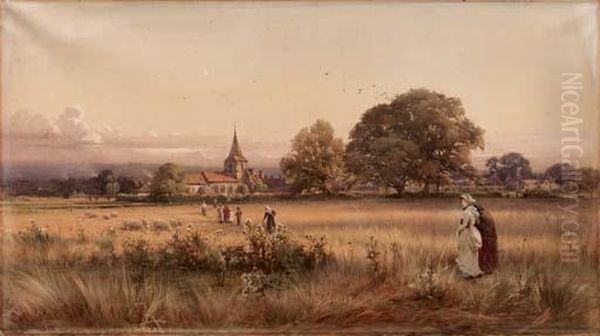L'ora Della Messa Al Villaggio Oil Painting by Edward Henry Fahey