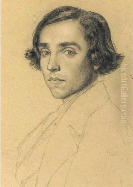 Portrait Of A Young Man Oil Painting by Anselm Friedrich Feuerbach