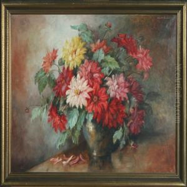 Still Life With Flowers Oil Painting by Carl Holger Fischer