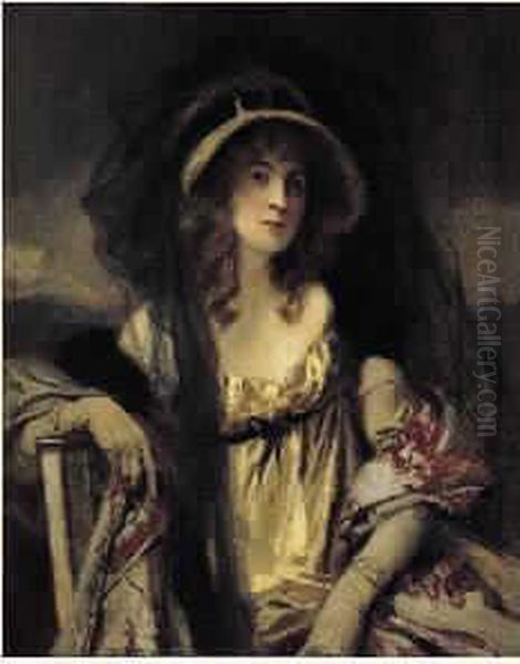 Jeune Femme Aux Cheveux De Fee Oil Painting by Francois Flameng