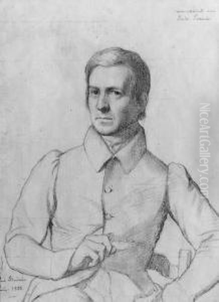 Portrait Of Jean-louis Lacuria Oil Painting by Paul Jean Flandrin