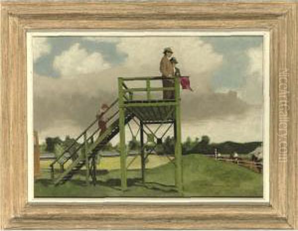 Clocking Tower, Greentree Track, Saratoga Oil Painting by Vaughn Flannery