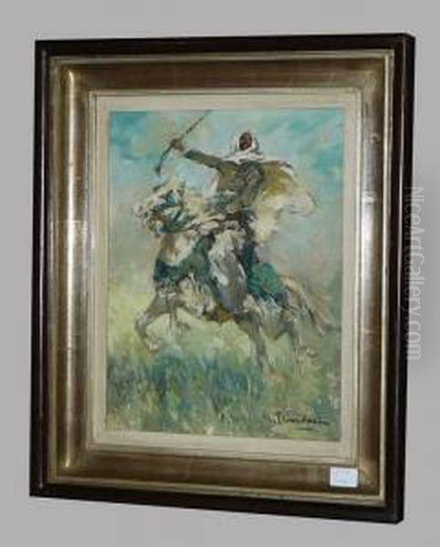 Cavalier Oil Painting by Gustave Flasschoen