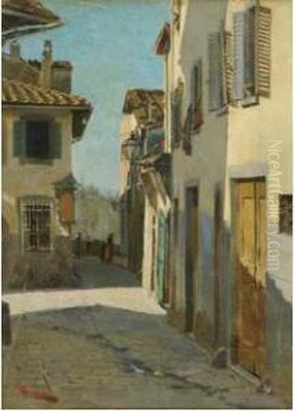 Settignano Oil Painting by Ruggero Focardi