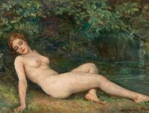 Au Bord De L'eau Oil Painting by Constantin Font
