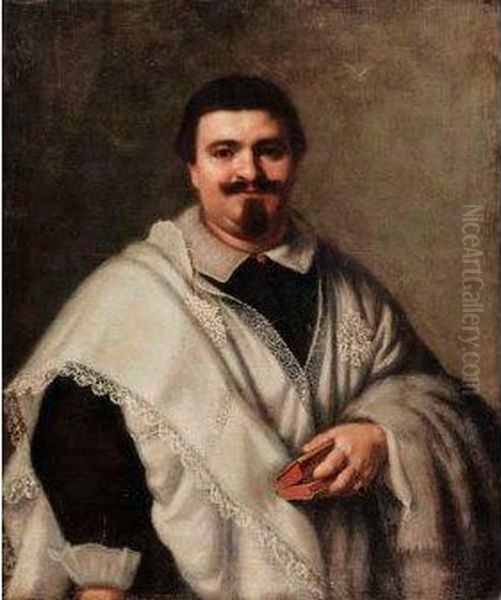Ritratto Di Prelato Oil Painting by Girolamo Forabosco