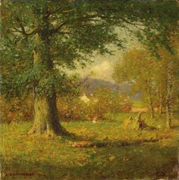 Autumn Landscape Oil Painting by Alexis Fournier