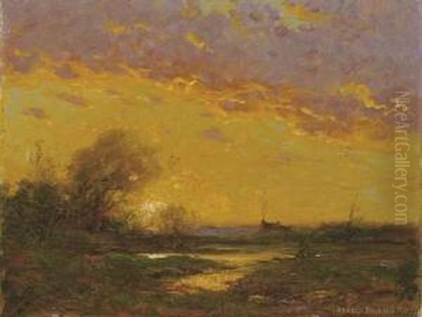 Sunset Oil Painting by Alexis Fournier