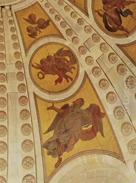 Detail of angels from the dome (3) 1635-42 Oil Painting by Philippe de Champaigne