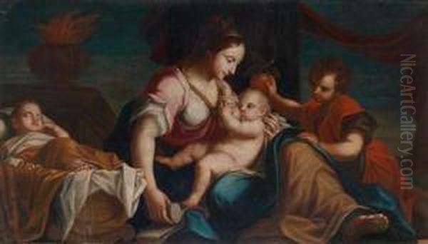 Caritas Romana Oil Painting by Marcantonio Franceschini)