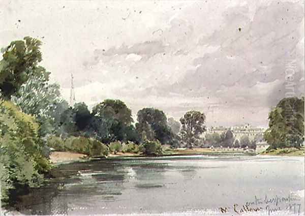 West End of the Serpentine, Kensington Gardens, 1877 Oil Painting by William Callow