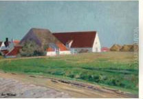 Ferme A Heyst-sur-mer Oil Painting by Leon Henri Marie Frederic