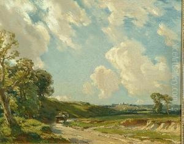 Near Rodburough, Gloucestershire Oil Painting by Arthur A. Friedenson