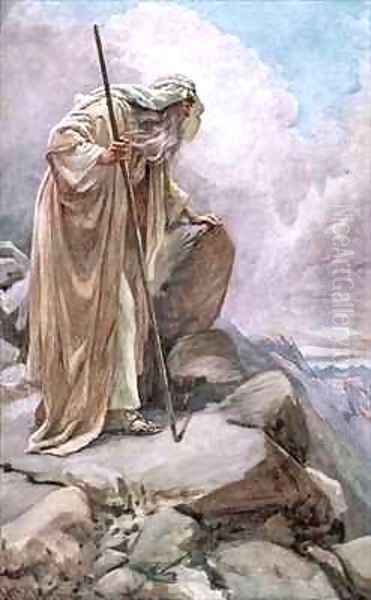 Moses on Pisgah Oil Painting by Harold Copping