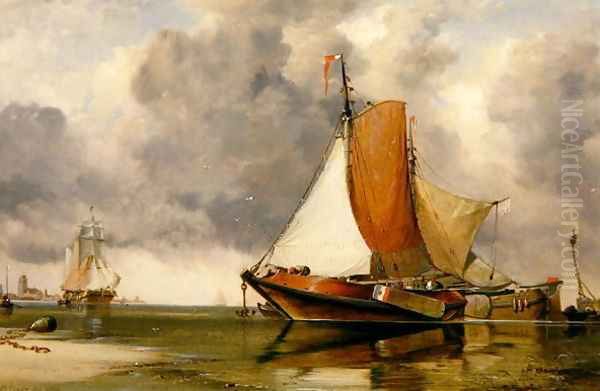 Dutch Barge, 1854 Oil Painting by Edward William Cooke