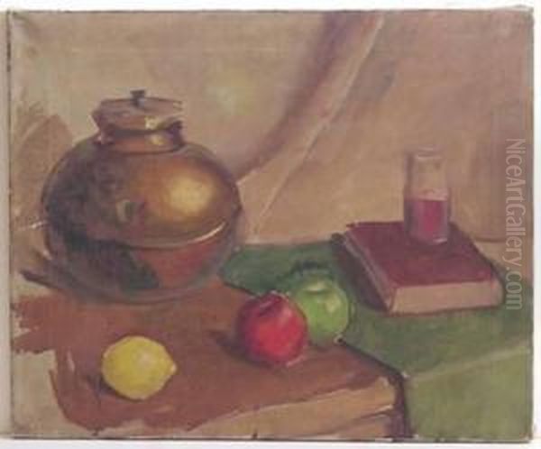 Still Life With Apples Oil Painting by Carl Frederick Gaertner