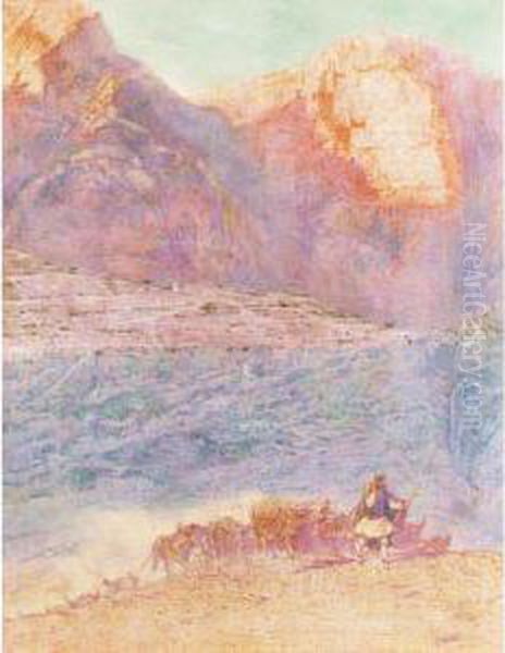 A View Of Delphi Oil Painting by Franz Bernard Gailliard
