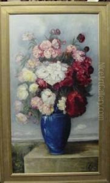 Floral Still Life Oil Painting by Paul Ch. Emmanuel Gallard-Lepinay
