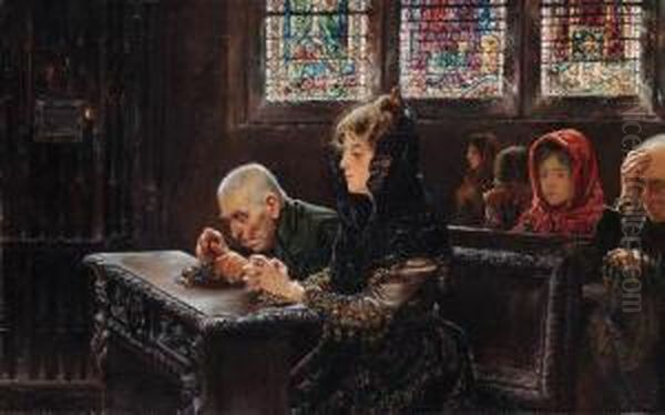 El Rosario Oil Painting by Jose Gallegos Y Arnosa