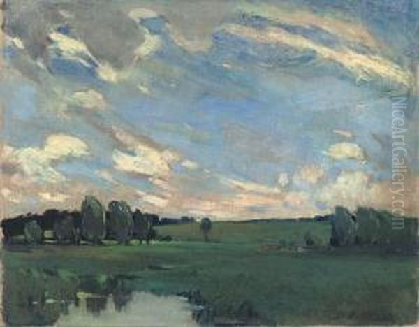A Squally Landscape Oil Painting by Stanley Horace Gardiner