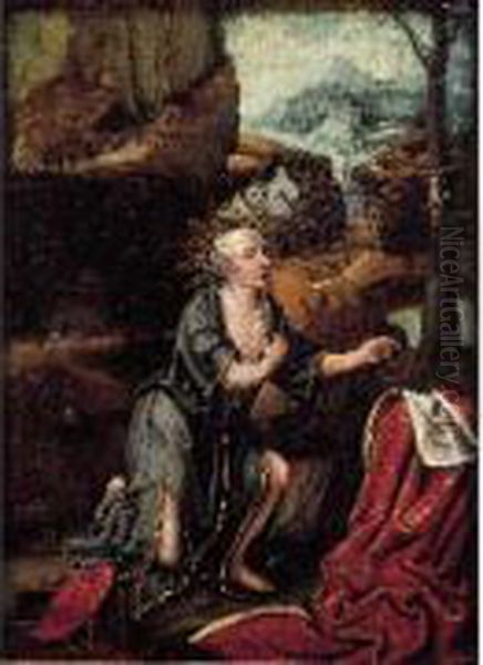 Saint Jerome Dans Un Paysage Oil Painting by Lucas van Valckenborch